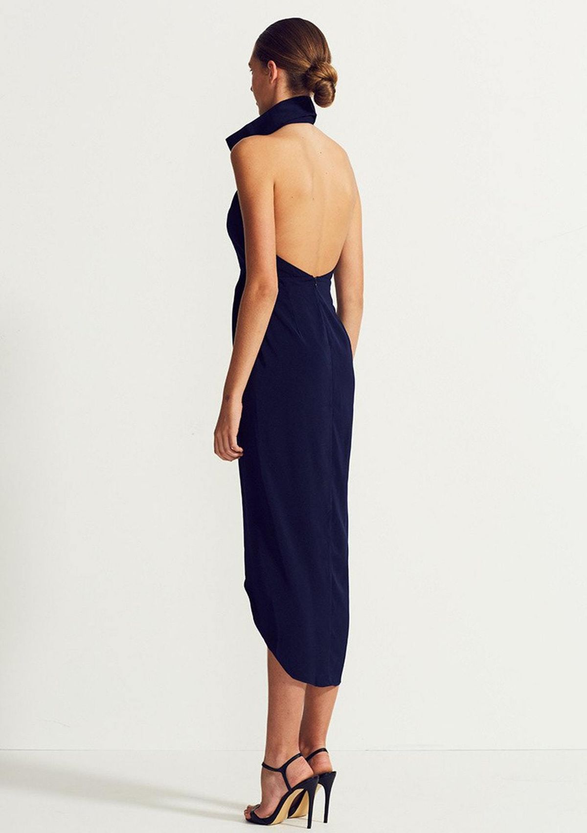 Shona Joy funnel neck backless maxi Navy - Image 1