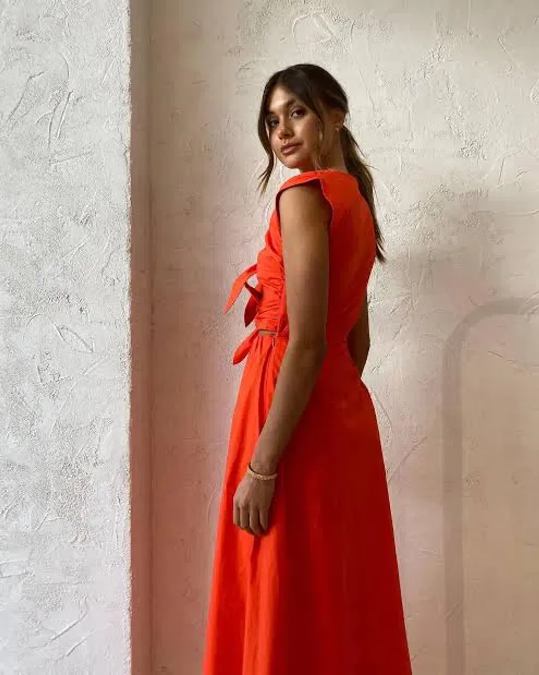 Sir The Label Anja Tie Midi Dress Red Size 0 / AU 6 for rent on The Volte - main image
