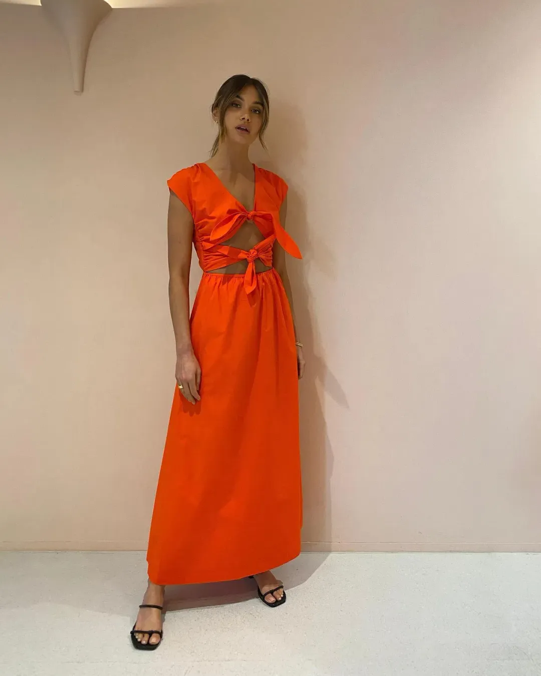 Sir The Label Anja Tie Midi Dress Red Size 0 / AU 6 for rent on The Volte - main image