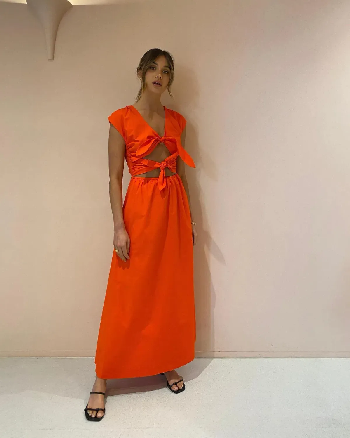 Sir The Label Anja Tie Midi Dress Red Size 0 / AU 6 for rent on The Volte - main image