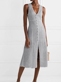 Alice McCall Magic Open-Knit Midi Dress silver size 8 for rent on The Volte - image 2