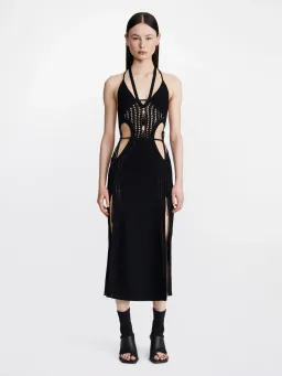 Dion Lee Crochet Tie Butterfly Dress Black Size 10 for rent on The Volte - image 1