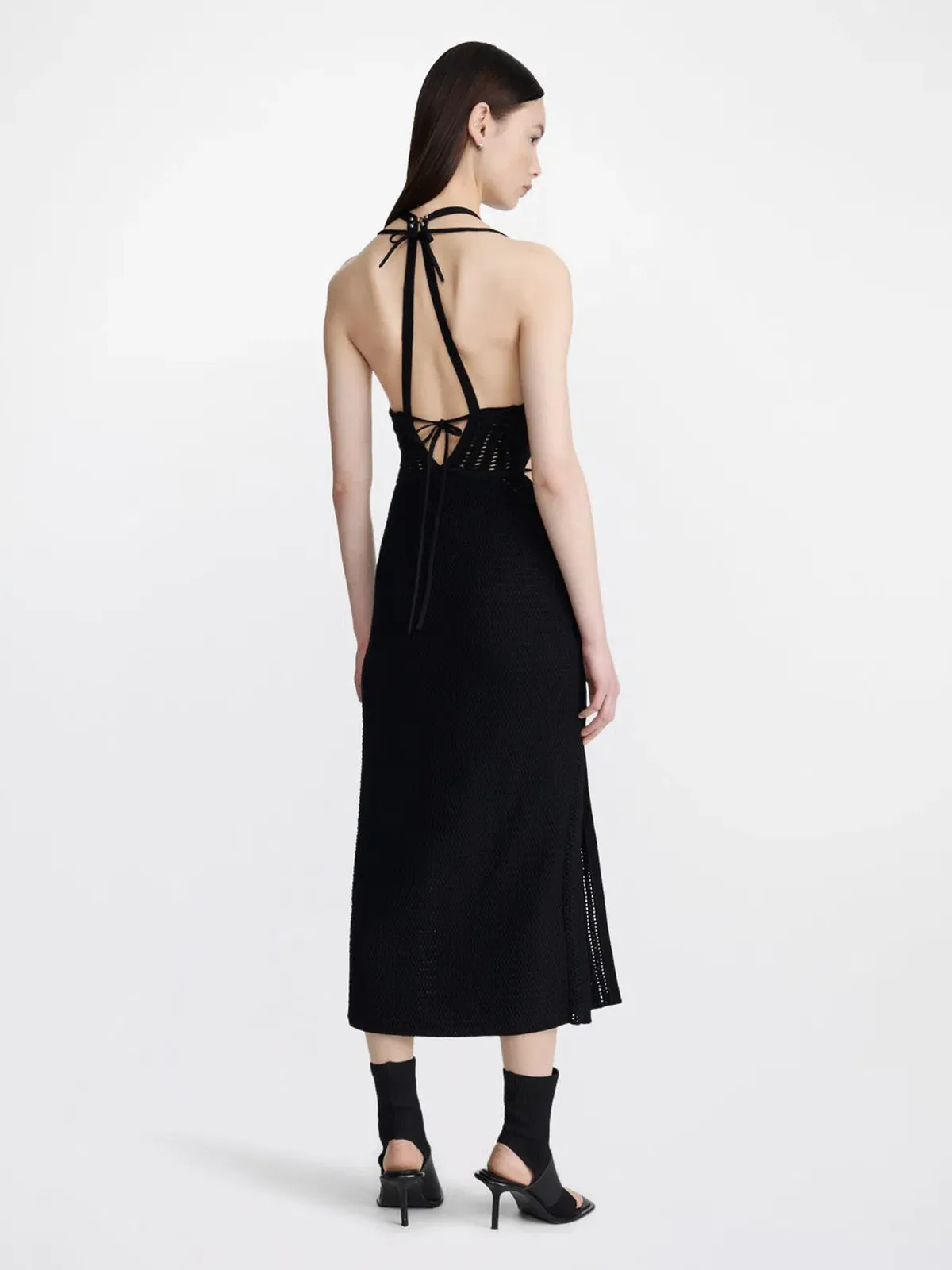 Dion Lee Crochet Tie Butterfly Dress Black Size 10 - Image 3
