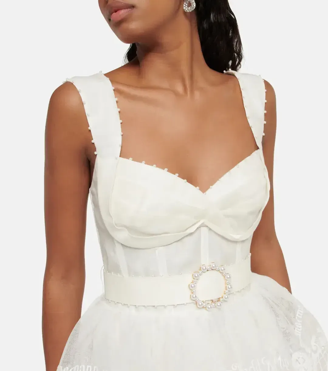 Zimmermann High Tide Embroidered Mini Dress Ivory Size 1 / Au 10 for rent on The Volte - main image