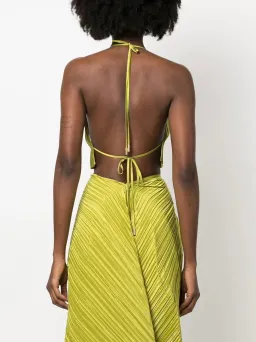 Cult Gaia Plissé-Effect Halterneck Top & Maxi Skirt Green Size 6 for rent on The Volte - image 2