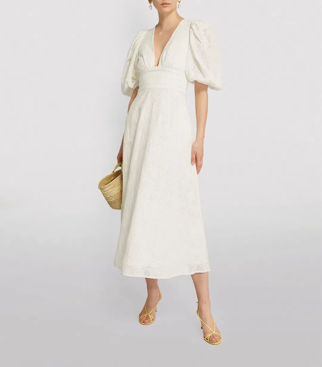 Acler Hamilton Midi Dress in Ivory Size 8 for rent on The Volte - main image