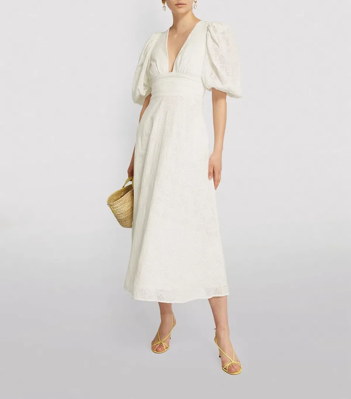 Acler Hamilton Midi Dress in Ivory Size 8 for rent on The Volte - main image