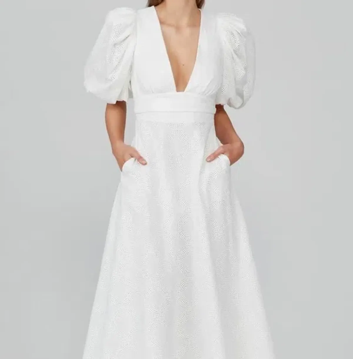 Acler Hamilton Midi Dress in Ivory Size 8 - Image 5