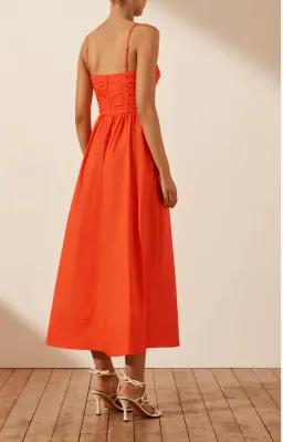 Shona Joy Kohala Ruched Panel Midi Dress in Hibiscus Size 8 for rent on The Volte - image 4