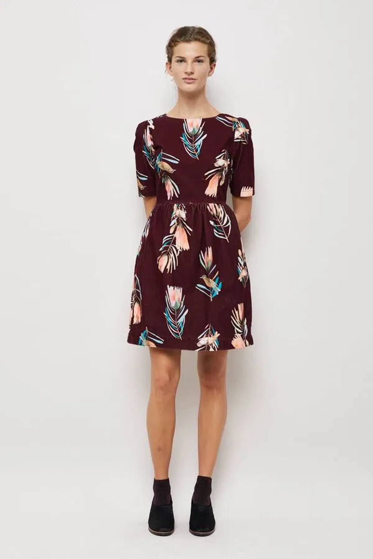 Gorman X Dana Kinter Sugarbush Cord Mini Dress Floral Size 10 - Image 1