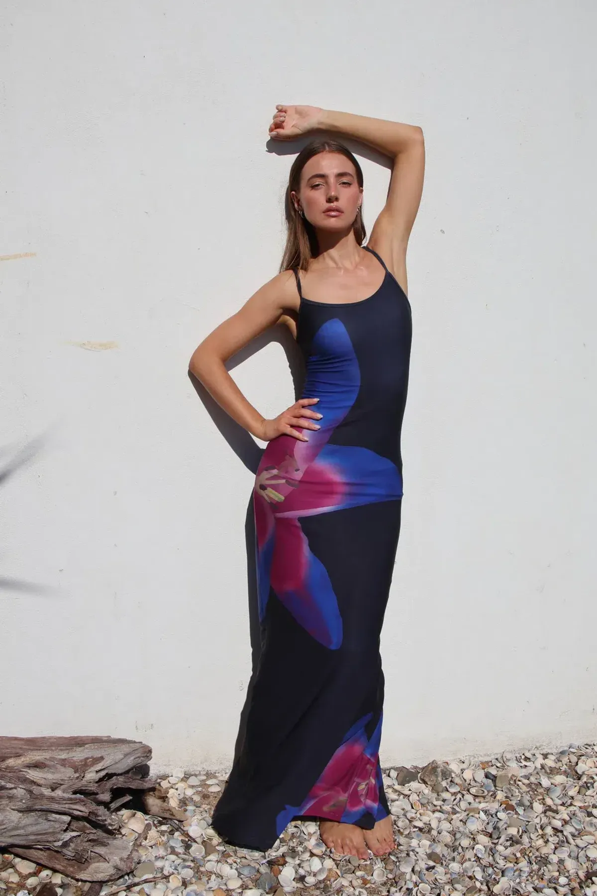 With Harper Lu Midnight Lily Floral Slip Dress Size 8 - Image 3