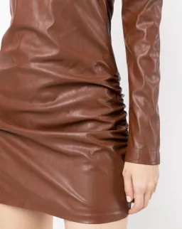Manning Cartell Asymmetrical Long Sleeve Mini Dress Brown Size 10 for rent on The Volte - image 4