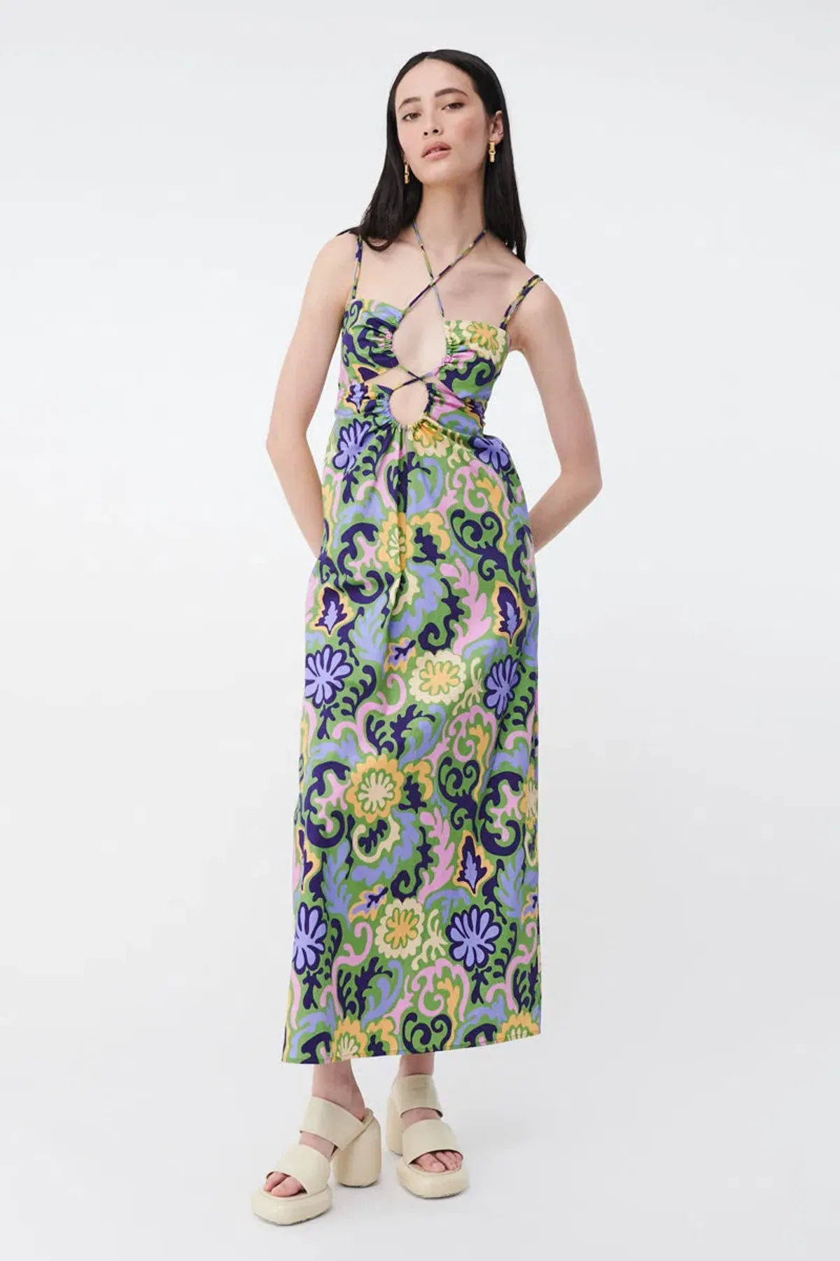 Suboo Print Henri Strappy Cutout Maxi Dress Multi-colored Size XS / AU 6 - Image 1