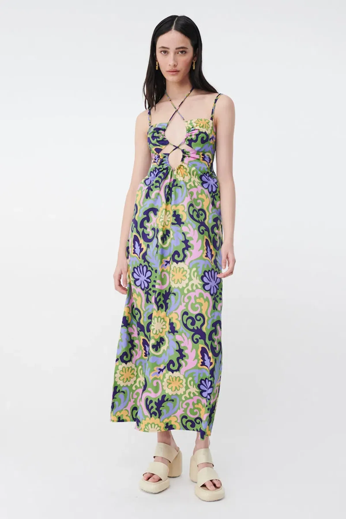 Suboo Print Henri Strappy Cutout Maxi Dress Multi-colored Size S / AU 8 - Image 2