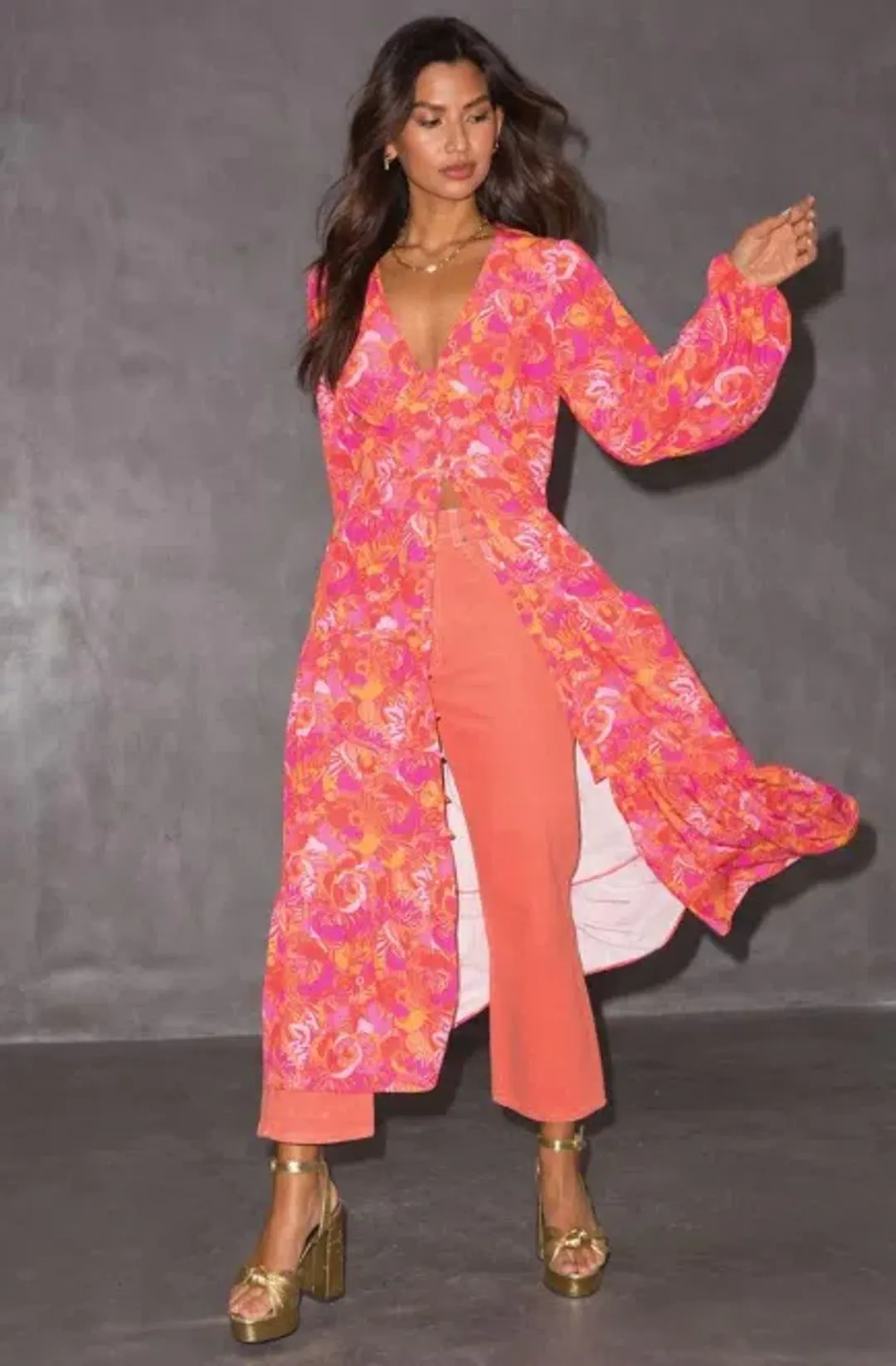 Never Fully Dressed Vibrant Floral Violet Dress Multi-colored Size AU 10 for rent on The Volte - main image