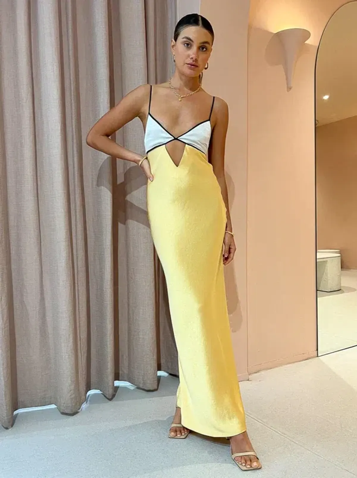 Bec & Bridge Nadia Bustier Maxi Dress Yellow Size AU 6 - Image 1