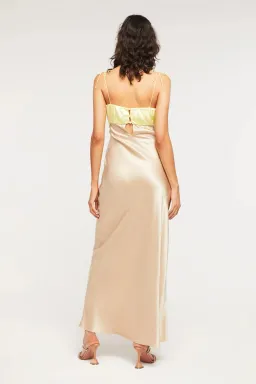 Ginia Sophia Maxi Dress Lime/Mink Size AU 6 for rent on The Volte - image 2