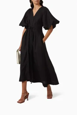 Aje Evermore Midi Dress Dress Black Size 14 for rent on The Volte - image 3