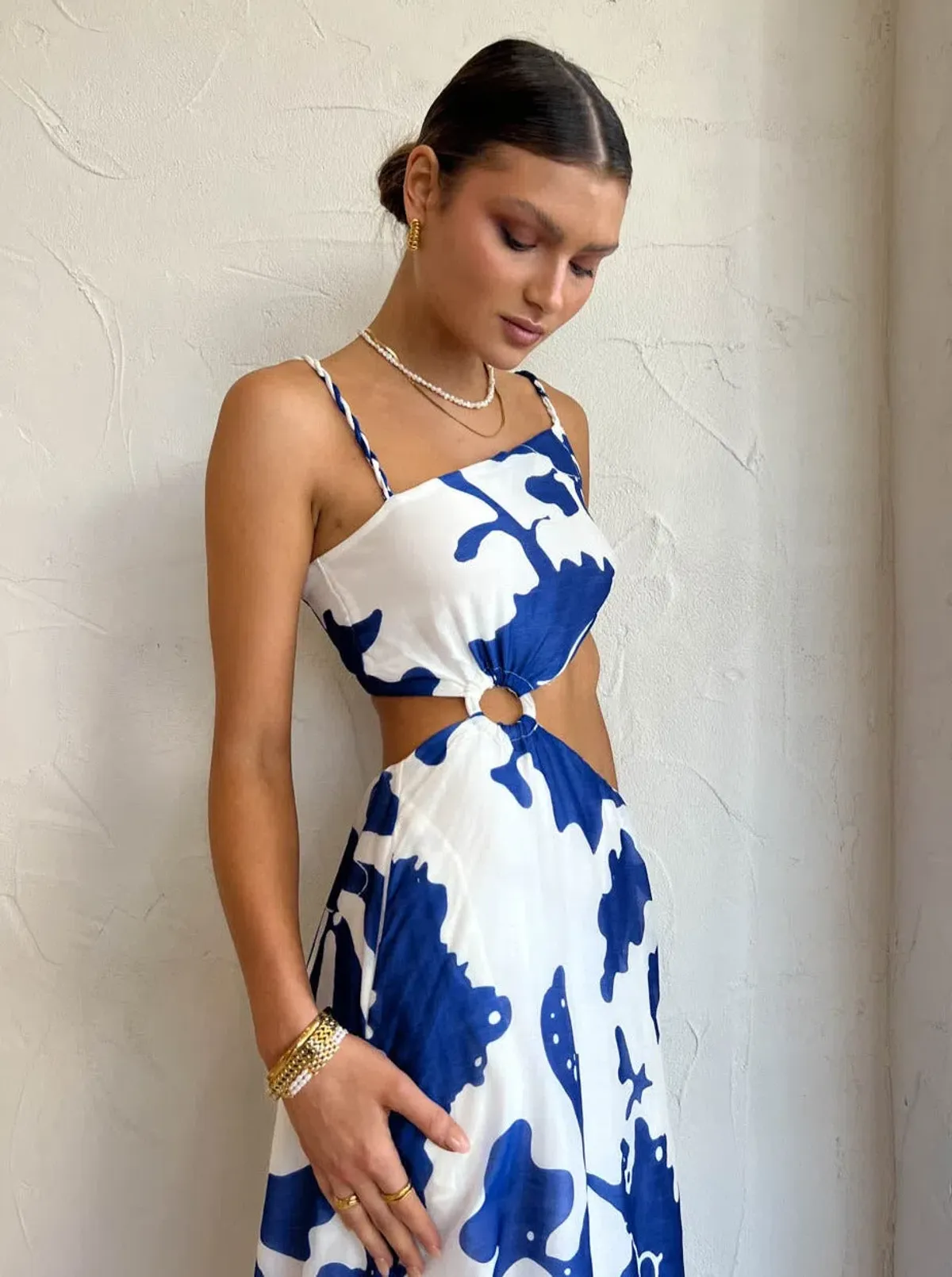 Sir the Label Vivi Asymmetric Cut Out Dress Print Size 8 - Image 3
