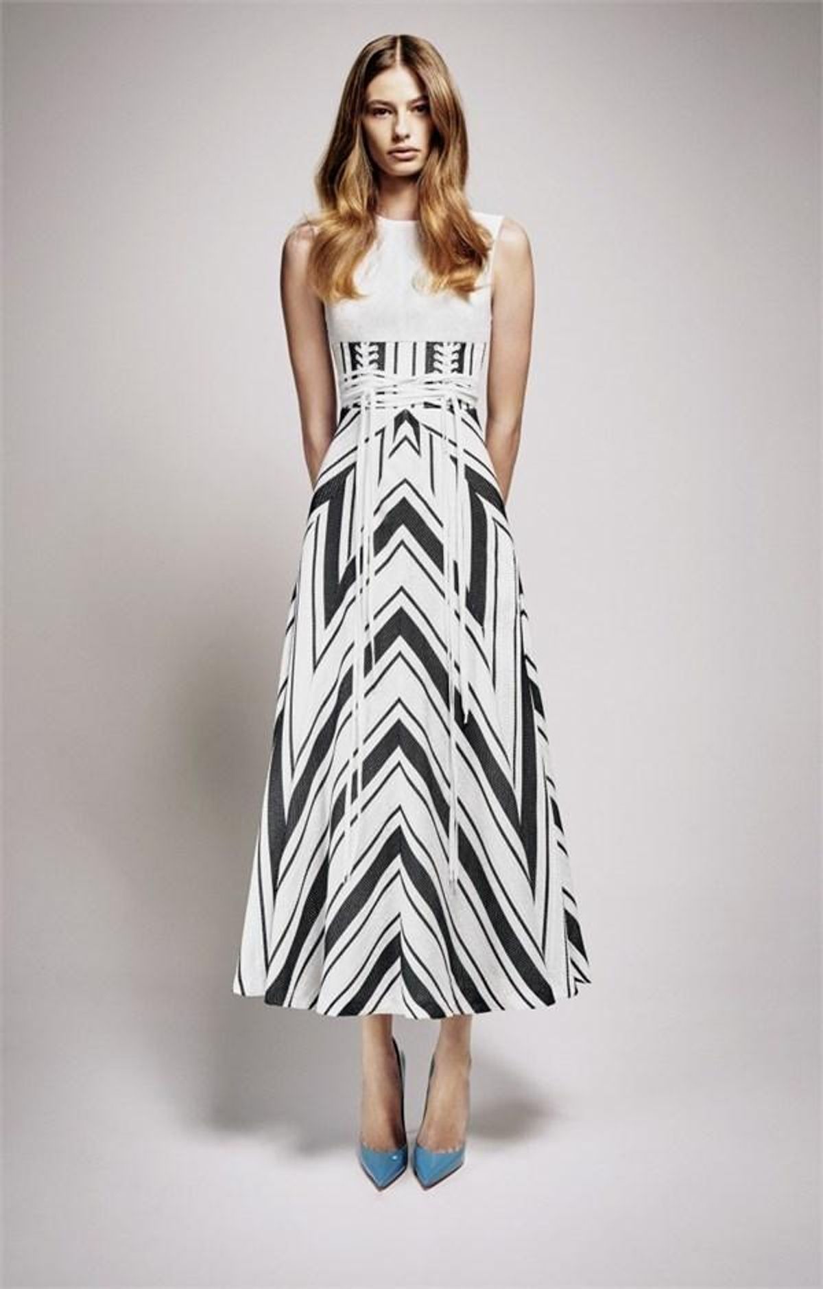 Alex Perry Carter Midi Dress Print Size 8 for rent on The Volte - main image