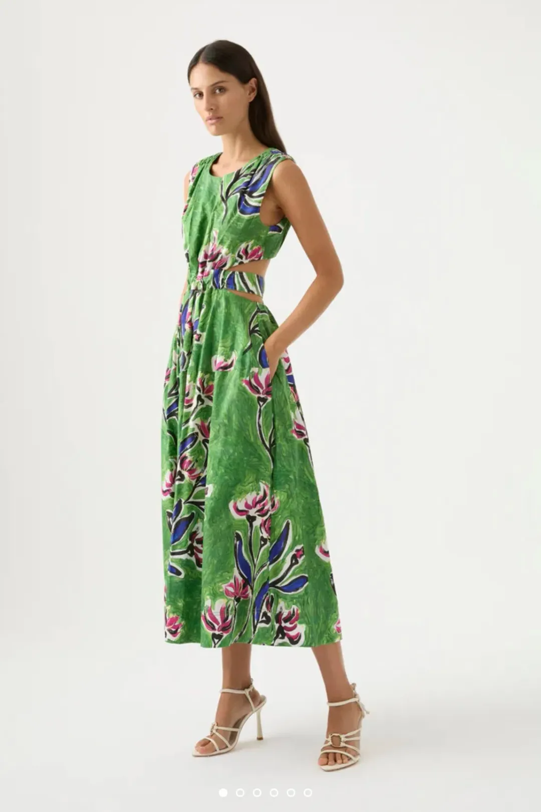 Aje Zorina Tie Midi Dress Floral Size 6 / XS for rent on The Volte - main image