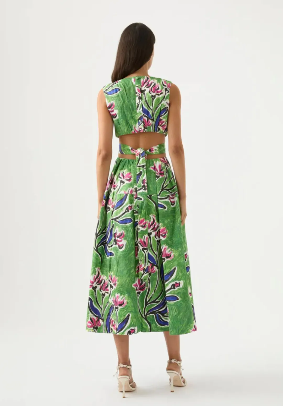 Aje Zorina Tie Midi Dress Floral Size 6 / XS for rent on The Volte - main image
