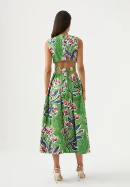 Aje Zorina Tie Midi Dress Floral Size 6 / XS for rent on The Volte - image 3
