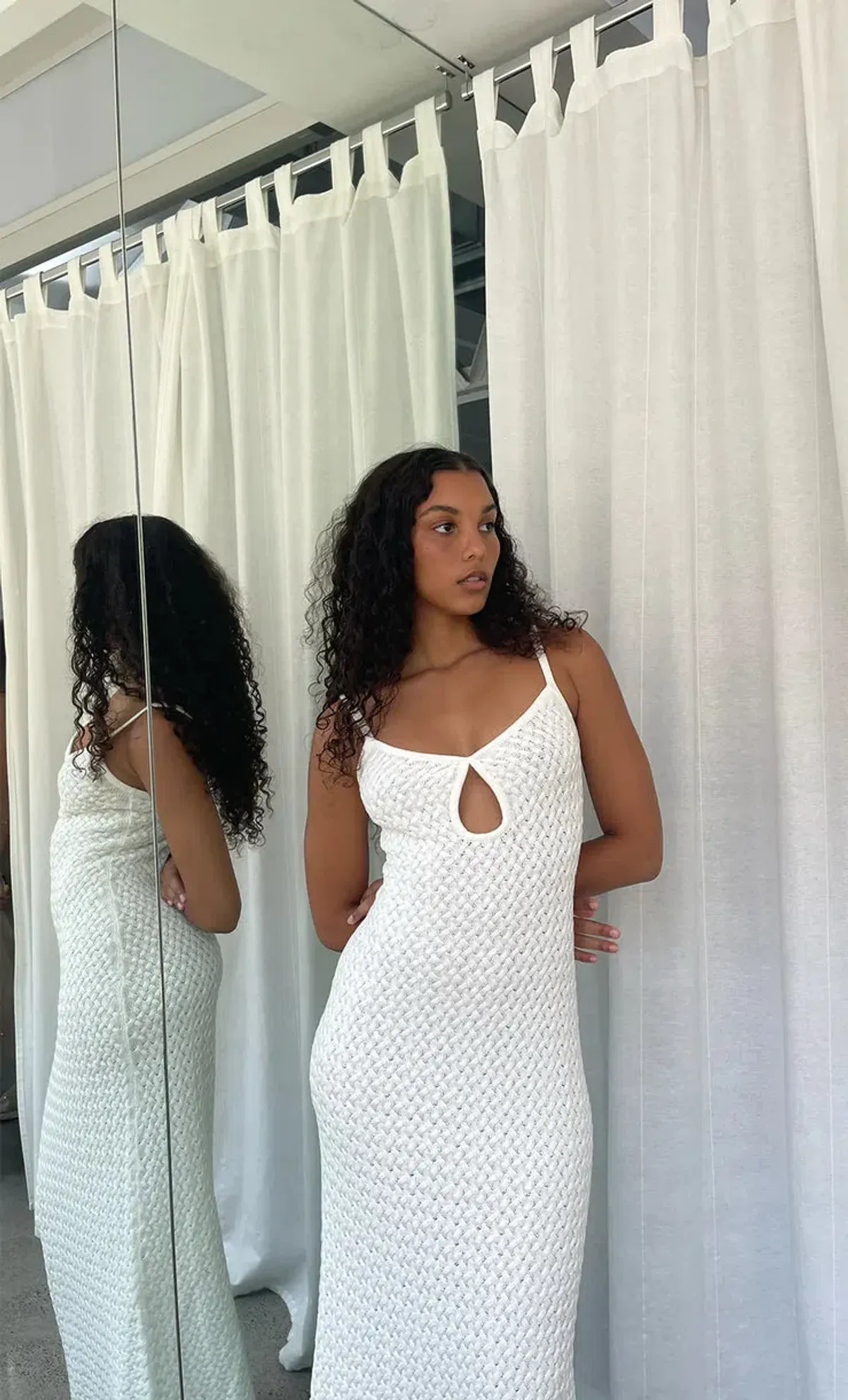 Bec & Bridge Effie Knit Key Maxi Dress Ivory Size 10 - Image 4