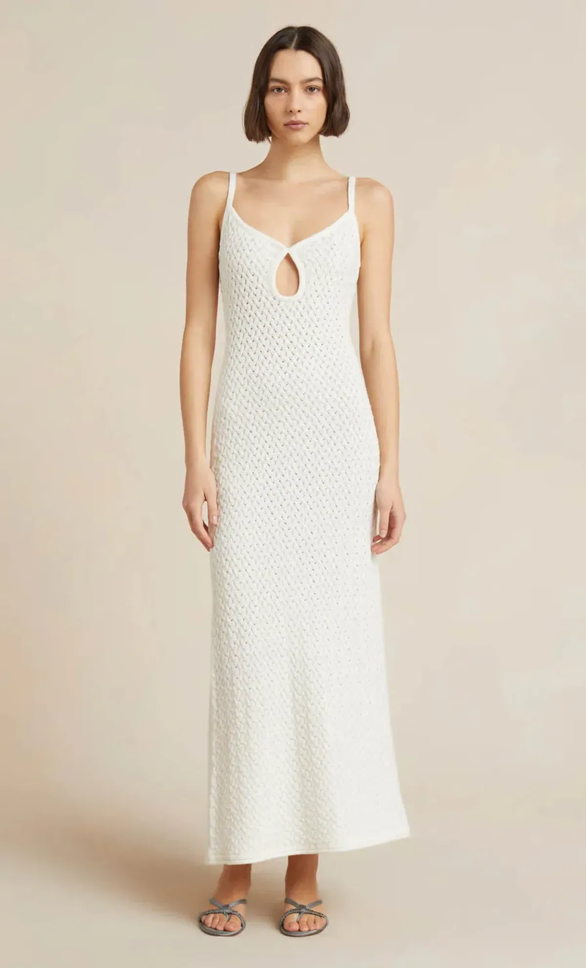 Bec & Bridge Effie Knit Key Maxi Dress Ivory Size 10 - Image 1