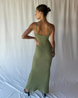 Bec & Bridge Effie Knit Key Maxi Dress Sage Size 8 for rent on The Volte - image 2