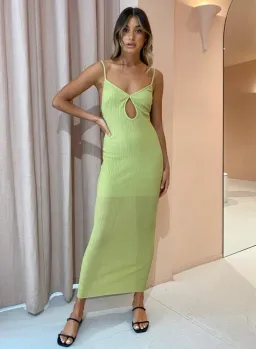 Bec & Bridge Plisse Maxi Dress in Pistachio Size 8 for rent on The Volte - image 3