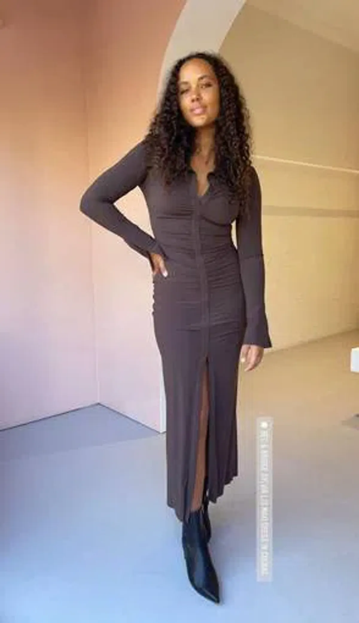 Bec & Bridge Sylvia Long Sleeve Maxi Dress Cognac Size 8 - Image 4