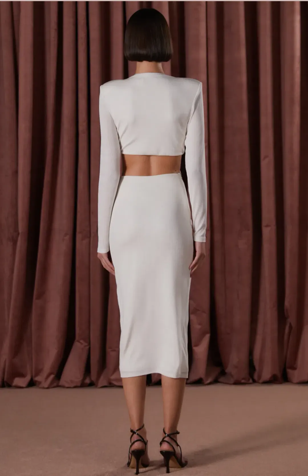 Misha Scarlette Skinky Jersey Dress Ivory Size 10 for rent on The Volte - main image