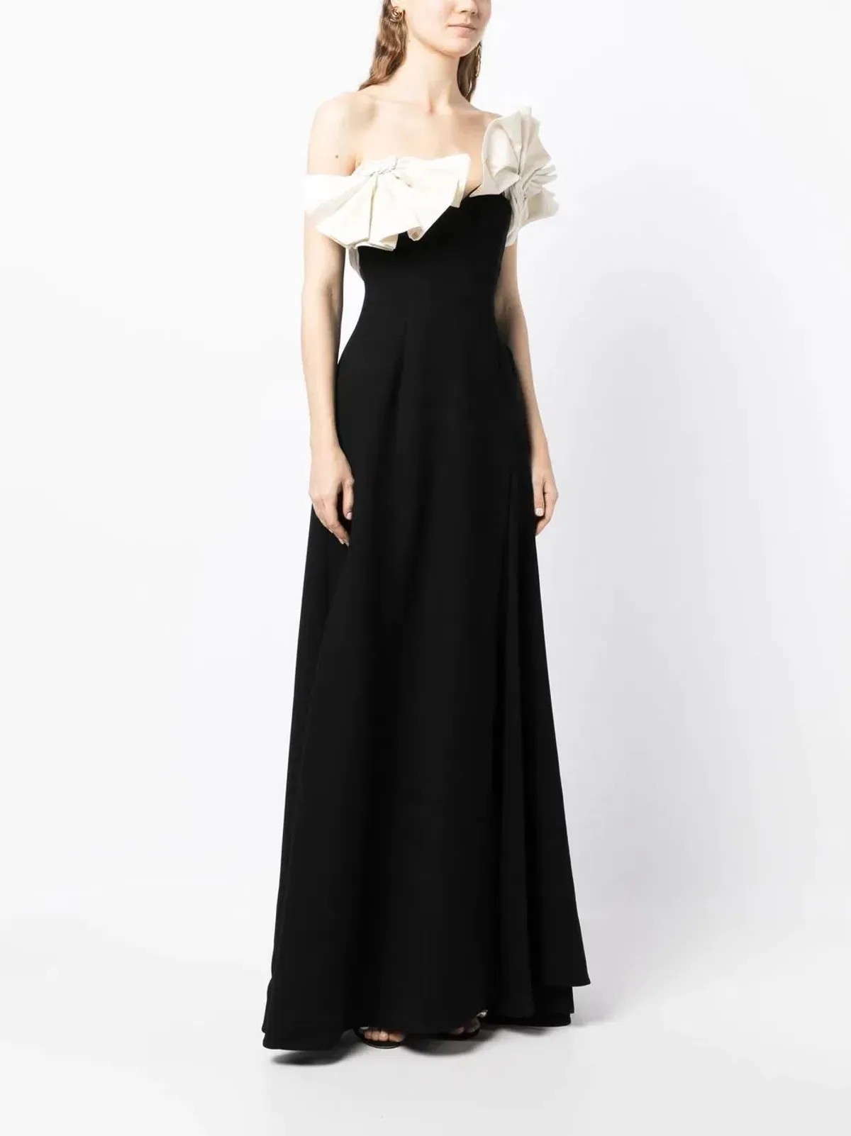 Rachel Gilbert Lavina Floor length Gown Black/White Size 3/ AU 12 - Image 2