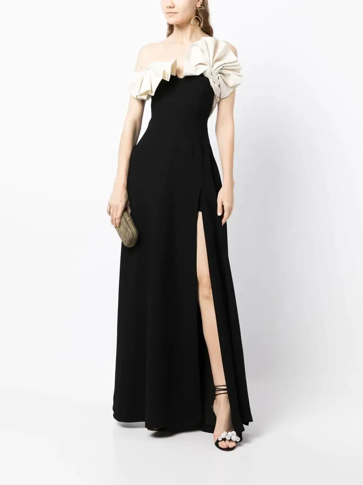 Rachel Gilbert Lavina Floor length Gown Black/White Size 3/ AU 12 - Image 1
