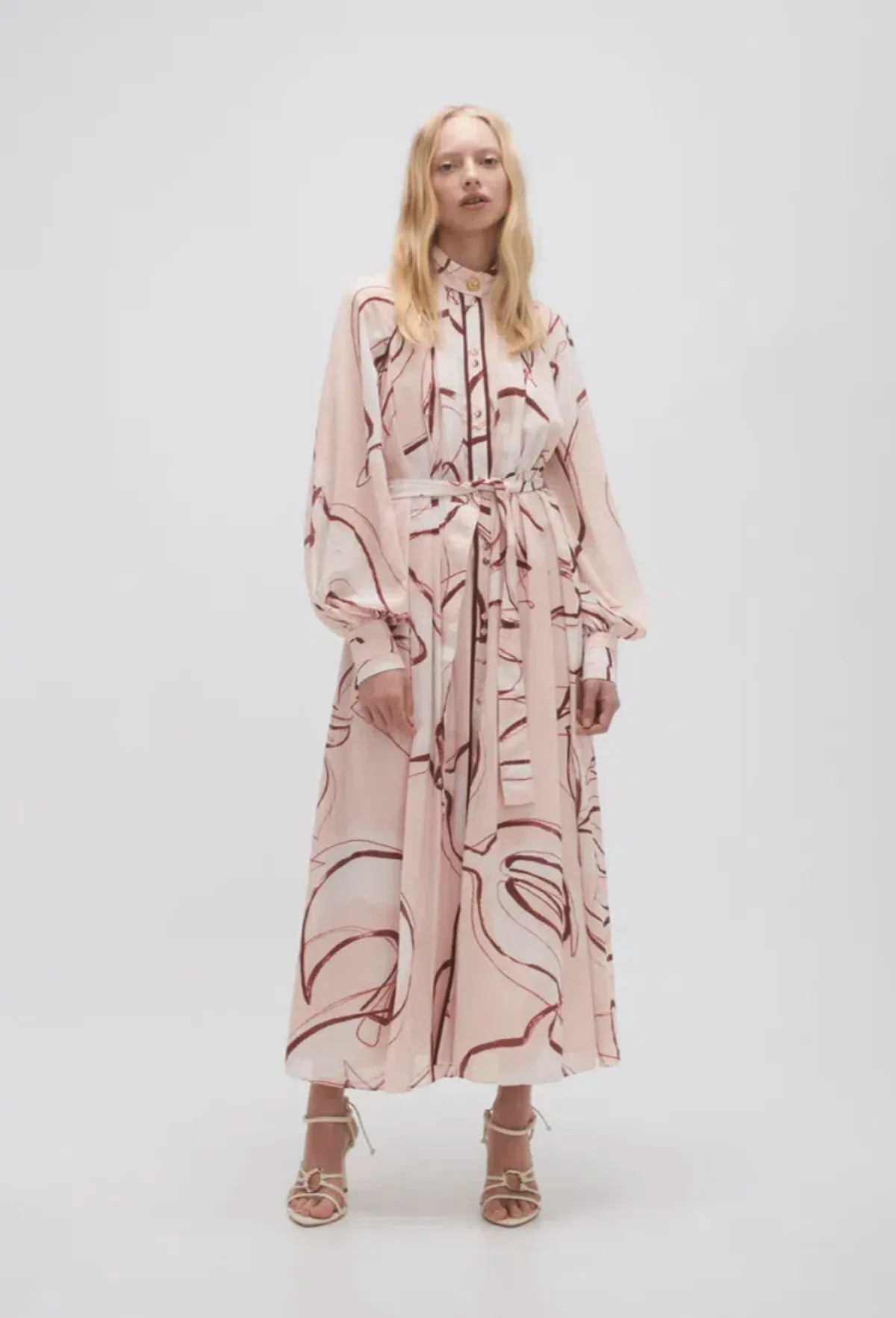 Aje Beatrice Pleated Midi Dress Print Size 16 - Image 1