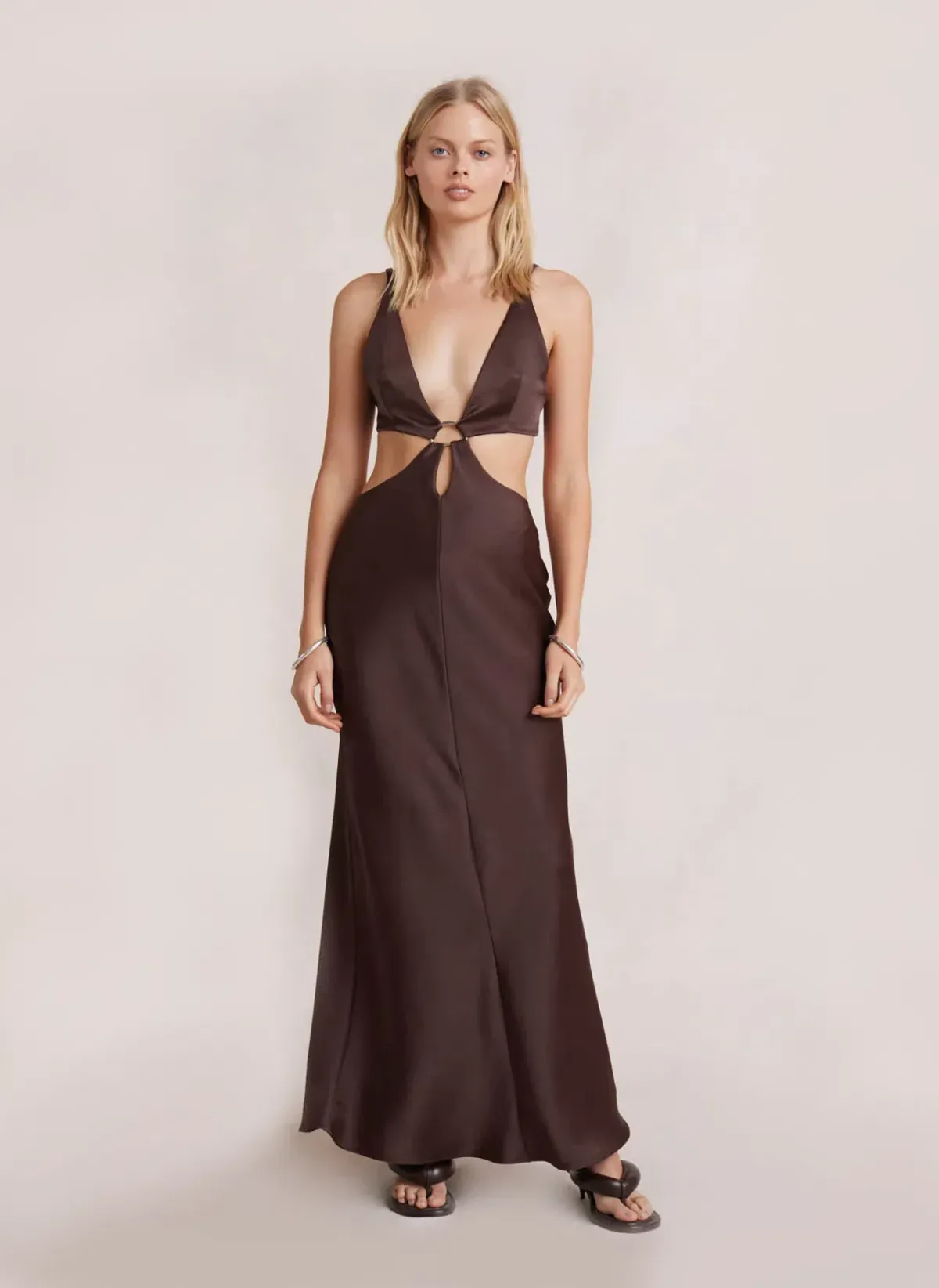 Bec & Bridge Felix Maxi Dress Brown Size 6 for rent on The Volte - main image