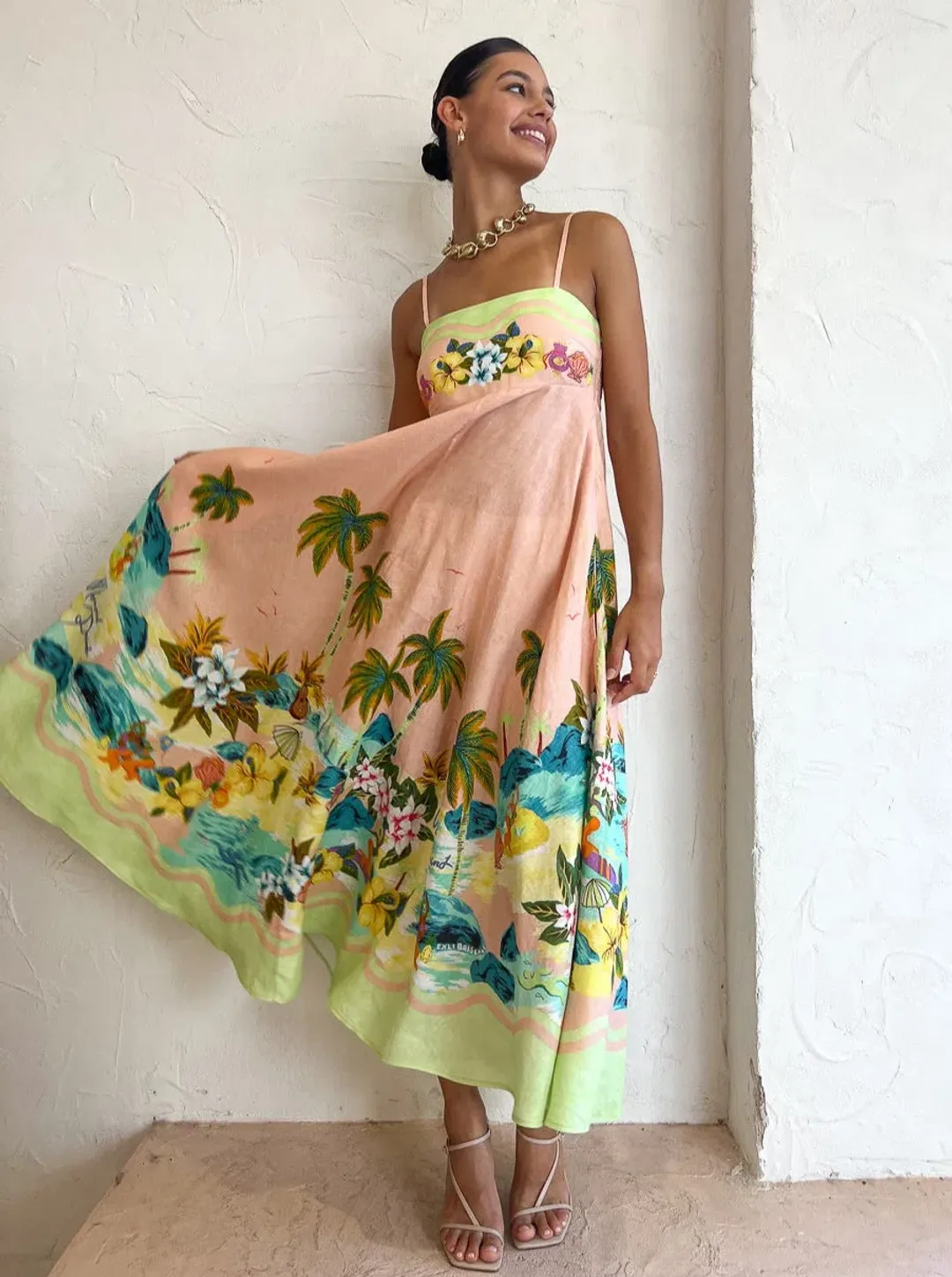 Alémais Mermaid Point Dress Pink/Print Size AU 14 for rent on The Volte - main image