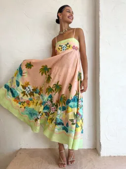 Alémais Mermaid Point Dress Pink/Print Size AU 14 for rent on The Volte - image 1