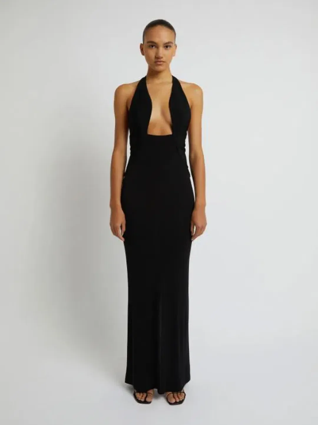 Christopher Esber Tailored Slope Halter Black Dress Size AU 6 for rent on The Volte - main image