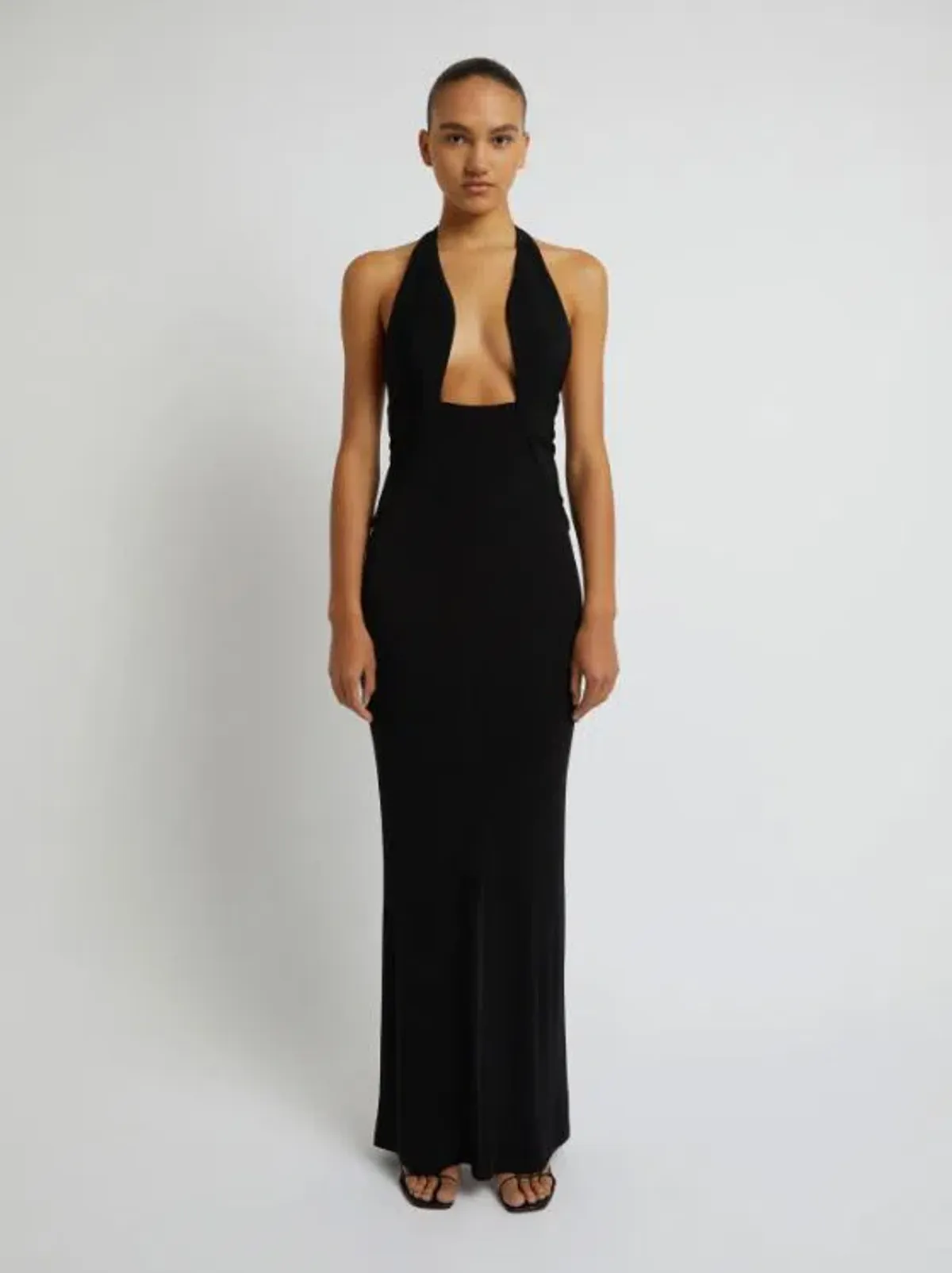 Christopher Esber Tailored Slope Halter Black Dress Size AU 6 - Image 5