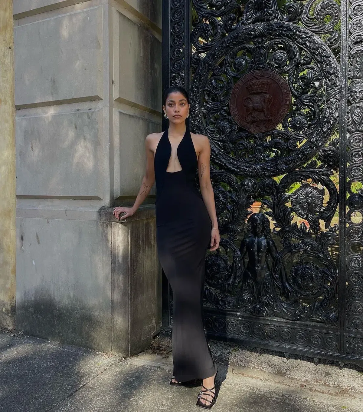 Christopher Esber Tailored Slope Halter Black Dress Size AU 6 - Image 3