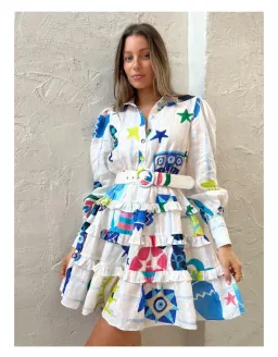 Kate Ford Pella Layered Dress In Multi Size 1 / AU 8 for rent on The Volte - image 3