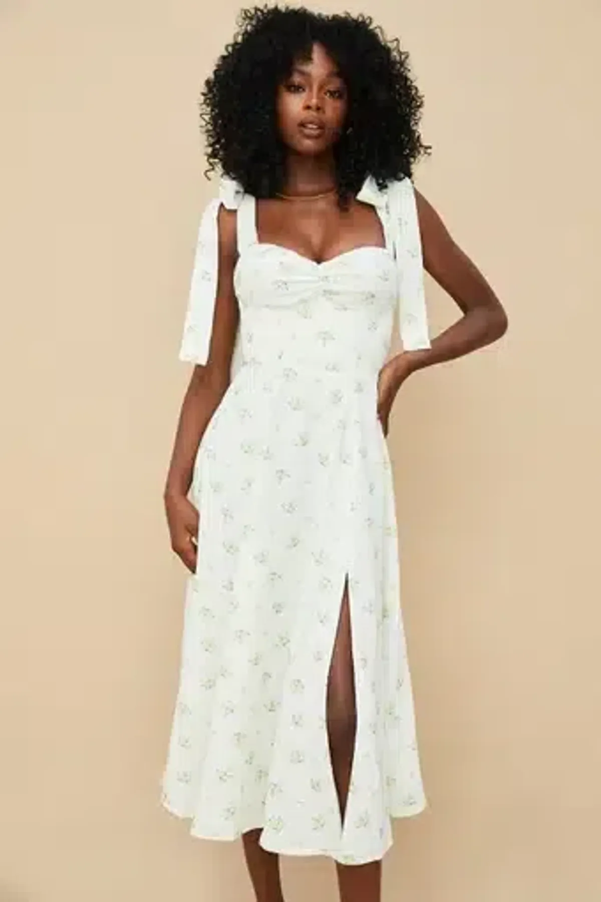 House Of CB Alicia Ivory Floral Midi Sundress White Size XS / AU 6 - Image 5