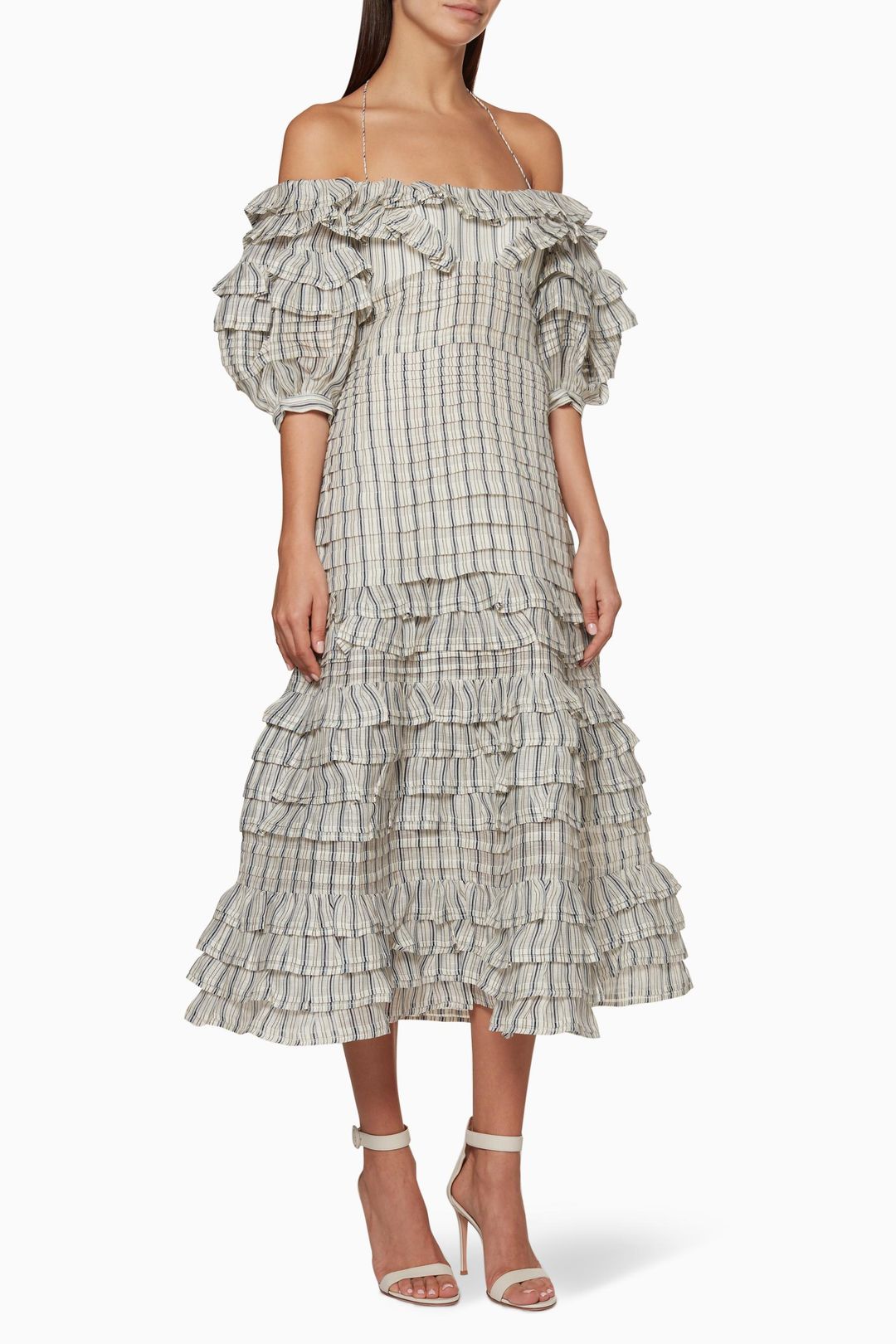 Zimmermann Painted Hearts Folds Midi Dress Print Size 6 for rent on The Volte - main image