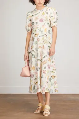 Alemais Wanda Linen Midi Dress Fish Underwater Size 10 for rent on The Volte - image 2