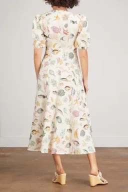 Alemais Wanda Linen Midi Dress Fish Underwater Size 10 for rent on The Volte - image 4