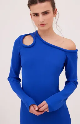 Bianca Spender Vivian Satin Dress Cobalt Size 2 / Au 10 for rent on The Volte - image 2