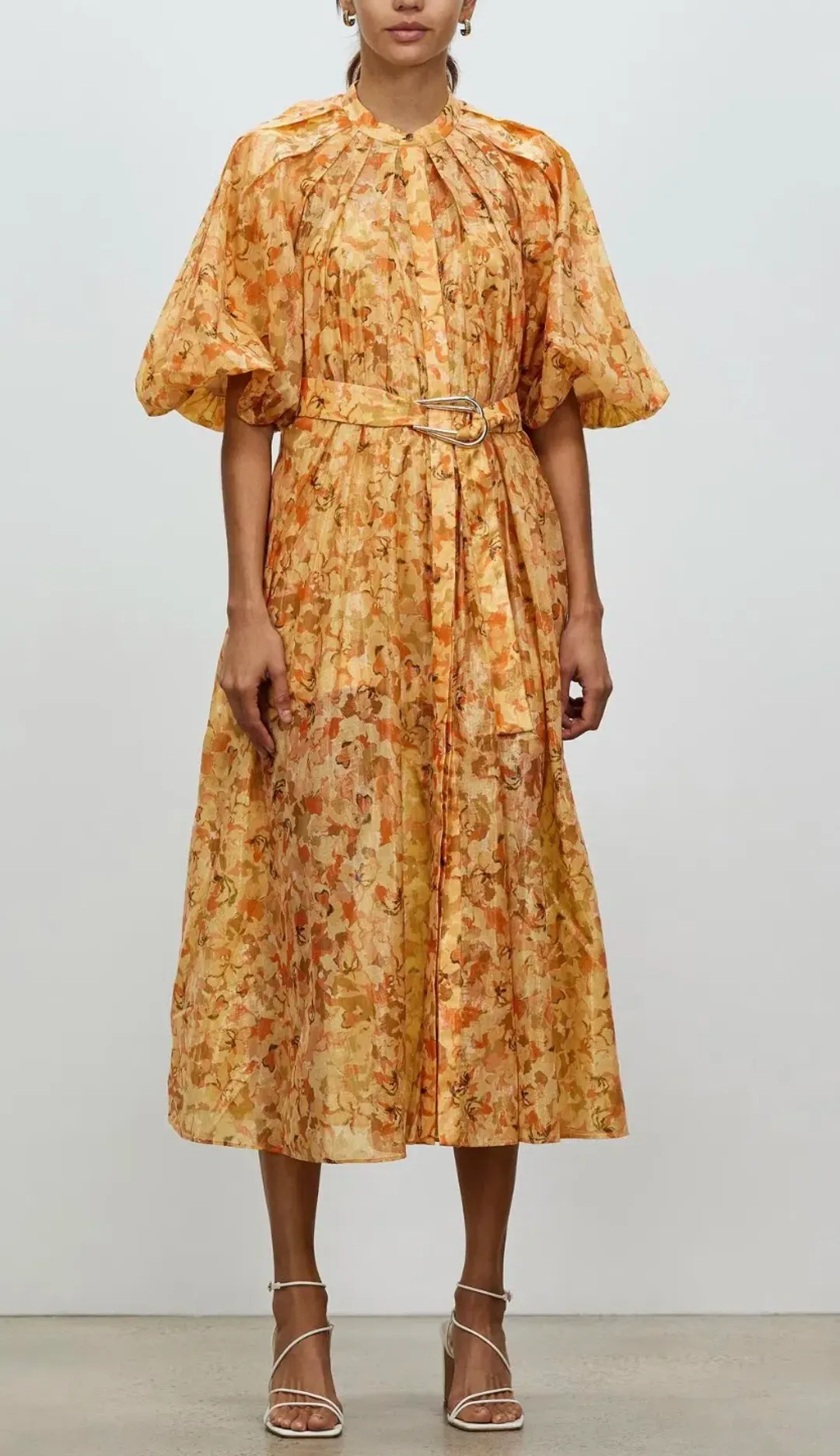 Acler Cranhurst Midi Dress Peach Parfait Size 16 for rent on The Volte - main image