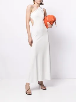 Christopher Esber Ribbed One Shoulder Dress White Size 6 for rent on The Volte - image 1